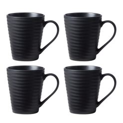 Lenox Westmore Ridge Black Mugs, Set of 4