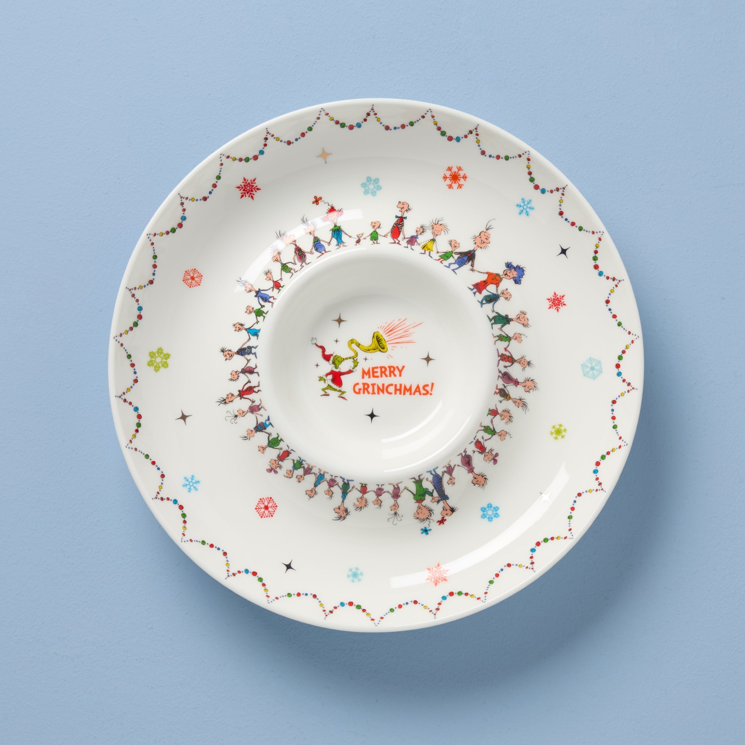 Lenox Westmore Merry Grinchmas Chip & Dip Bowl