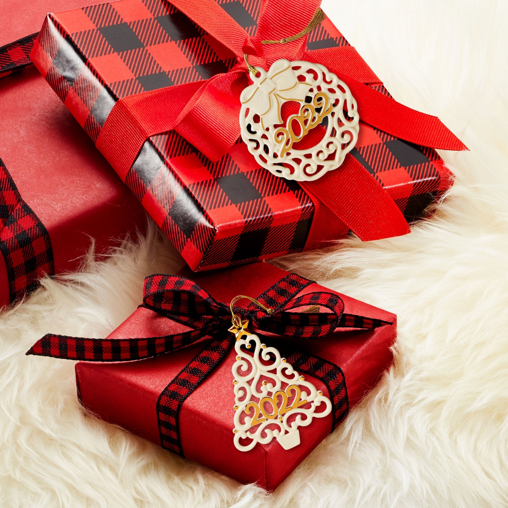 Lenox Westmore 2022 Wreath & Tree Ornaments, Set of 2 - Image 2