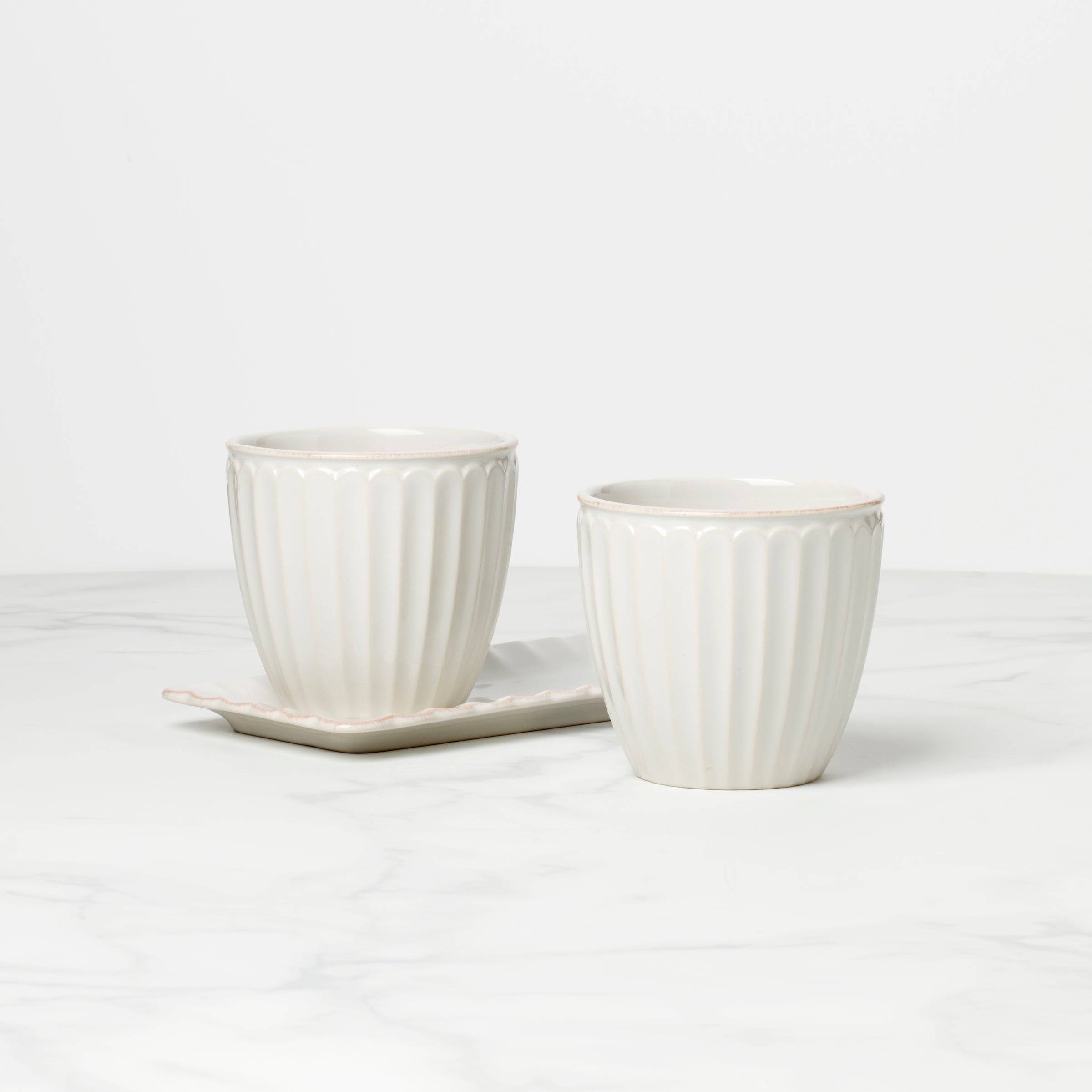Lenox Westmore French Perle Scallop White 3-Piece Herb Pot Set - Image 2