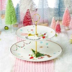 Alternative view of Lenox Westmore Merry Grinchmas 2-Tiered Server