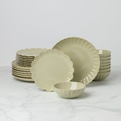 Lenox Westmore French Perle Scallop Matcha 24-Piece Dinnerware Set