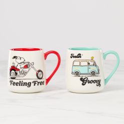 Lenox Westmore Peanuts Mugs Groovy-Feeling Free, Set of 2