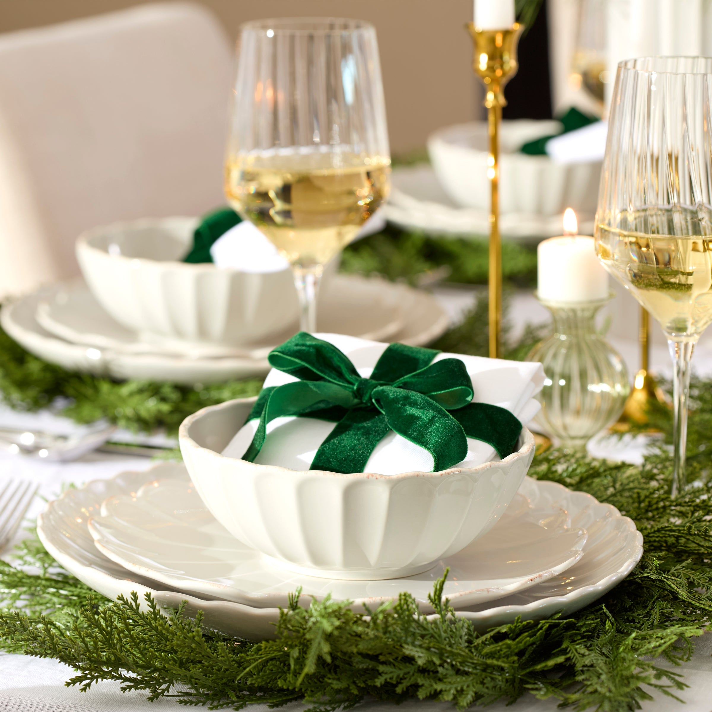 Lenox Westmore French Perle Scallop White Accent Plates, Set of 4 - Image 7