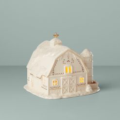 Alternative view of Lenox Westmore Mistletoe Park Lit Barn Figurine