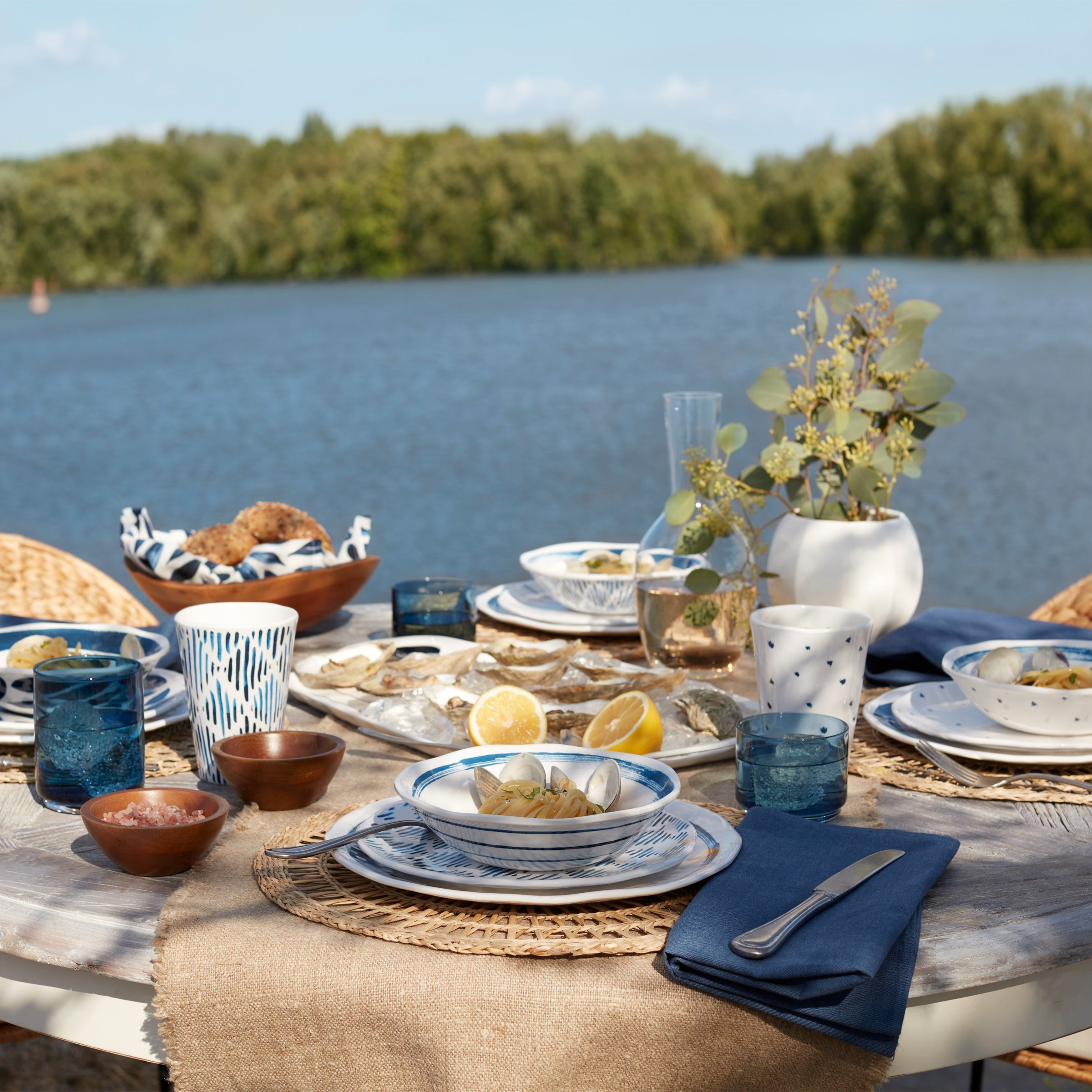Lenox Westmore Blue Bay Melamine 20-Piece Dinnerware Set - Image 4