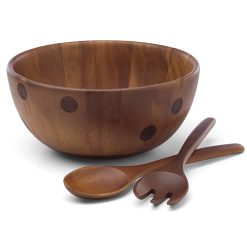 Lenox Westmore Deco Dot Salad Bowl with Servers