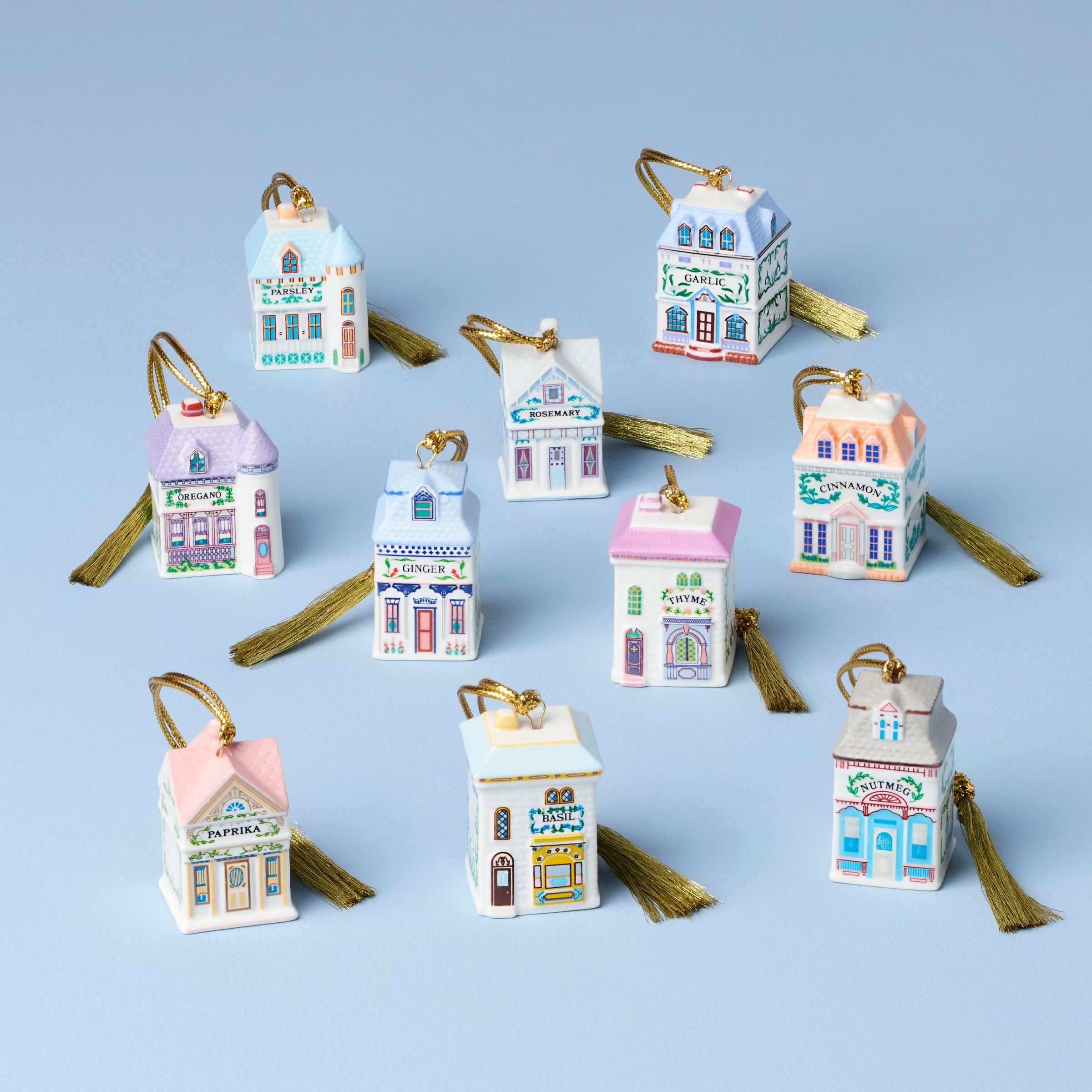 Lenox Westmore Lenox Spice Village 10-Piece Mini Ornament Set