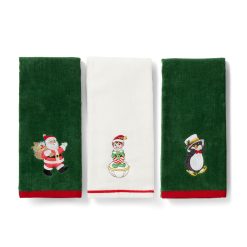 Lenox Westmore Holiday Elf, Santa & Penguin Kitchen Towels, Set of 3