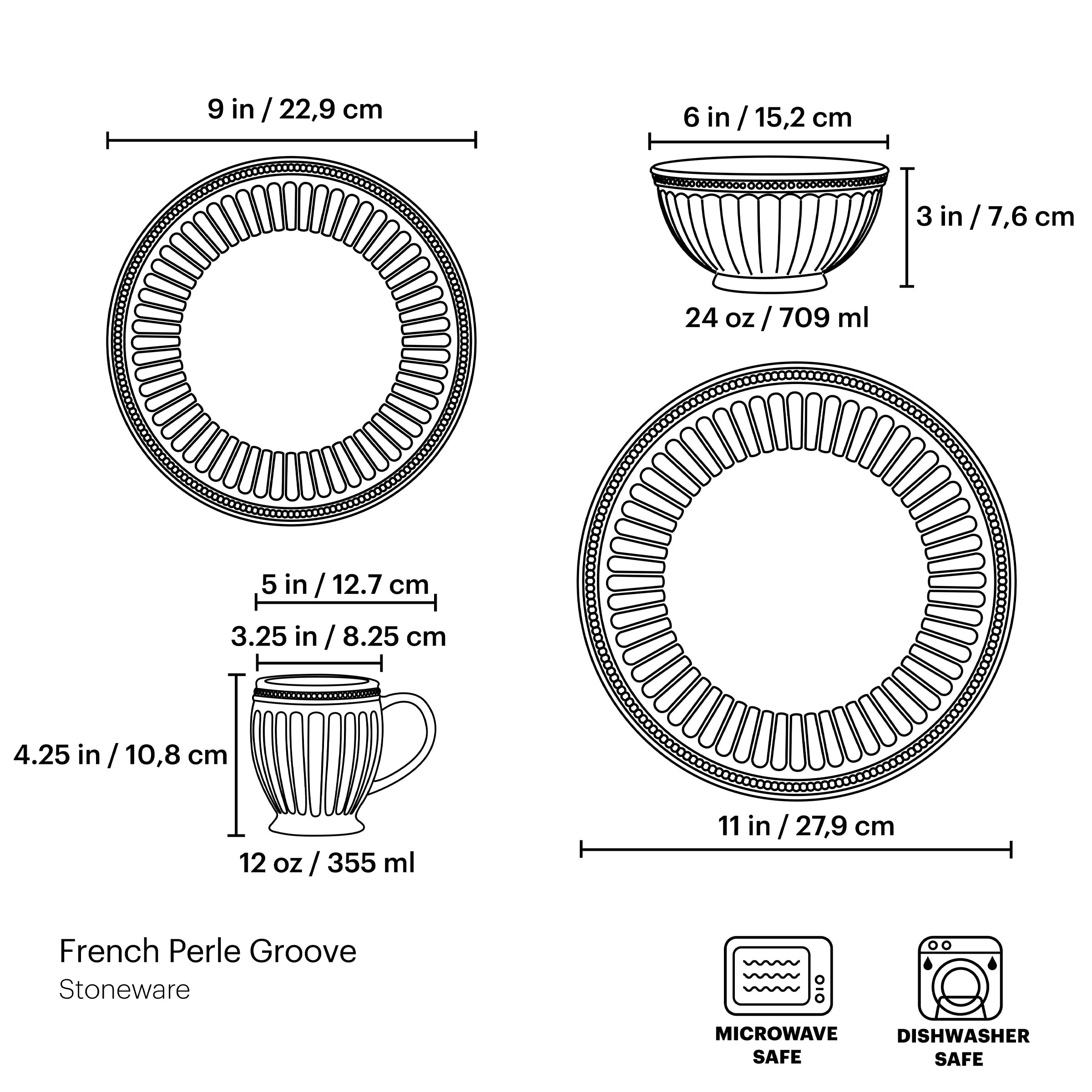 Lenox Westmore French Perle Groove White 4-Piece Place Setting - Image 7