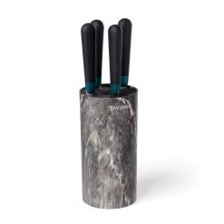 Lenox Westmore Keen Black Marble 5-Piece Bristle Cutlery Block Set