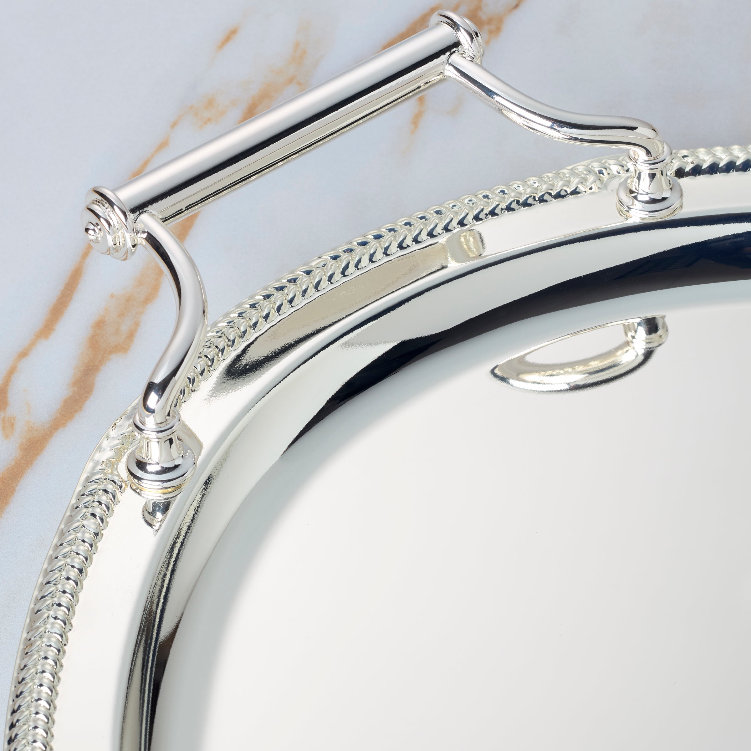 Lenox Westmore Gallery Oval Silverplate Tray with Handles - Image 4