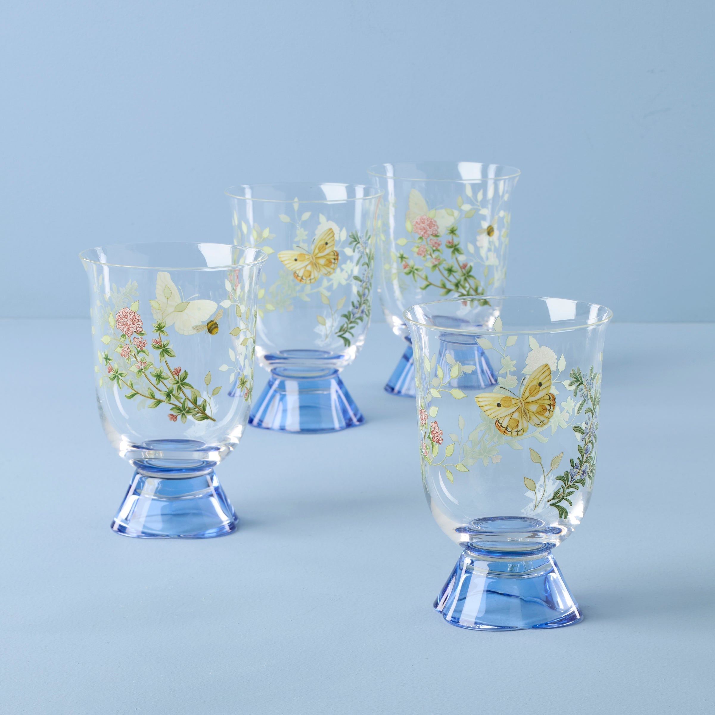 Lenox Westmore Butterfly Meadow Herbs Short Tumblers, Set of 4