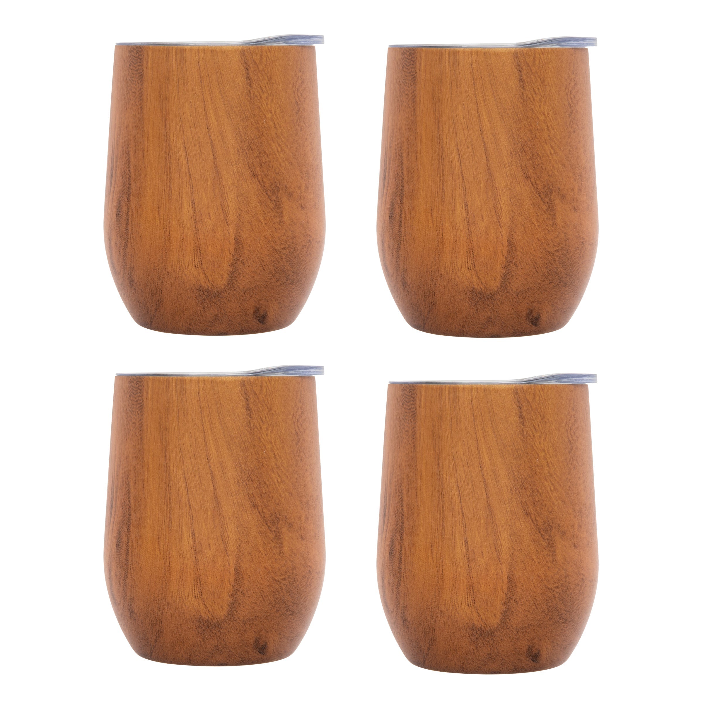 Lenox Westmore Insulated Woodgrain Wine Tumblers, Set of 4