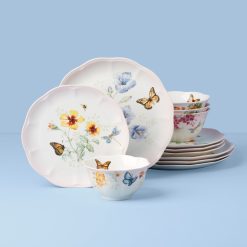 Lenox Westmore Butterfly Meadow Pink 12-Piece Dinnerware Set