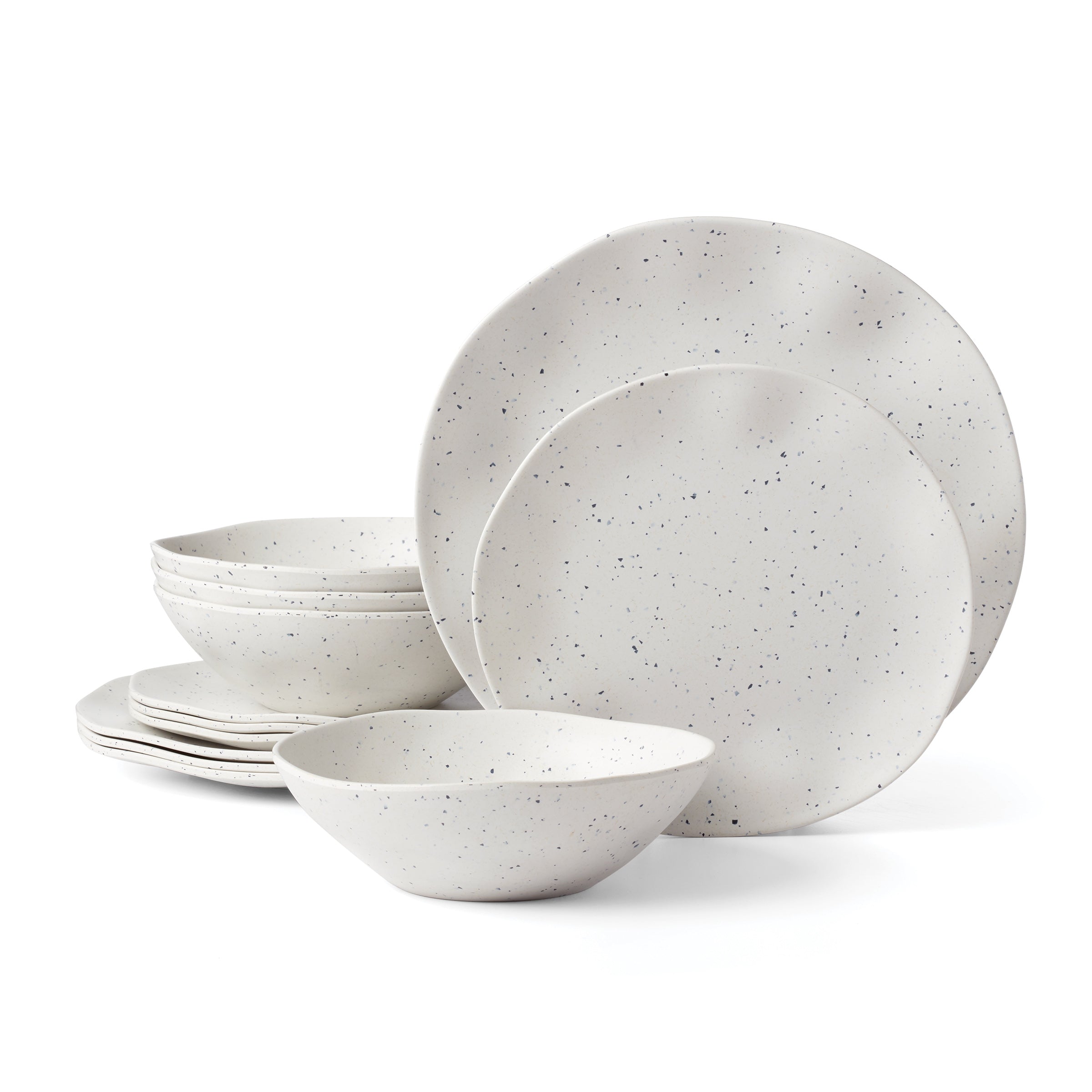 Lenox Westmore Terrazzo Melamine Cream 12-Piece Dinnerware Set
