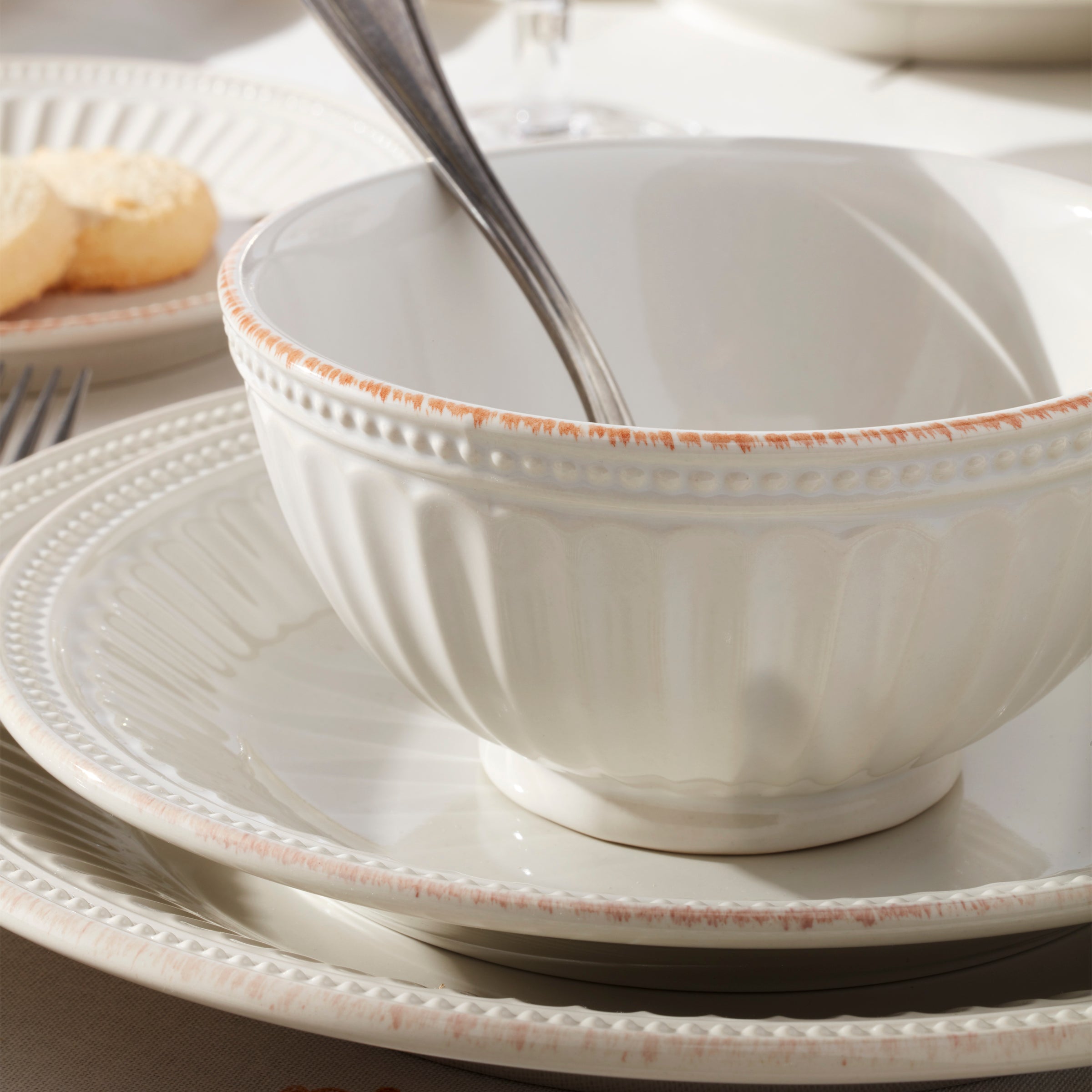 Lenox Westmore French Perle Groove White 4-Piece Place Setting - Image 3