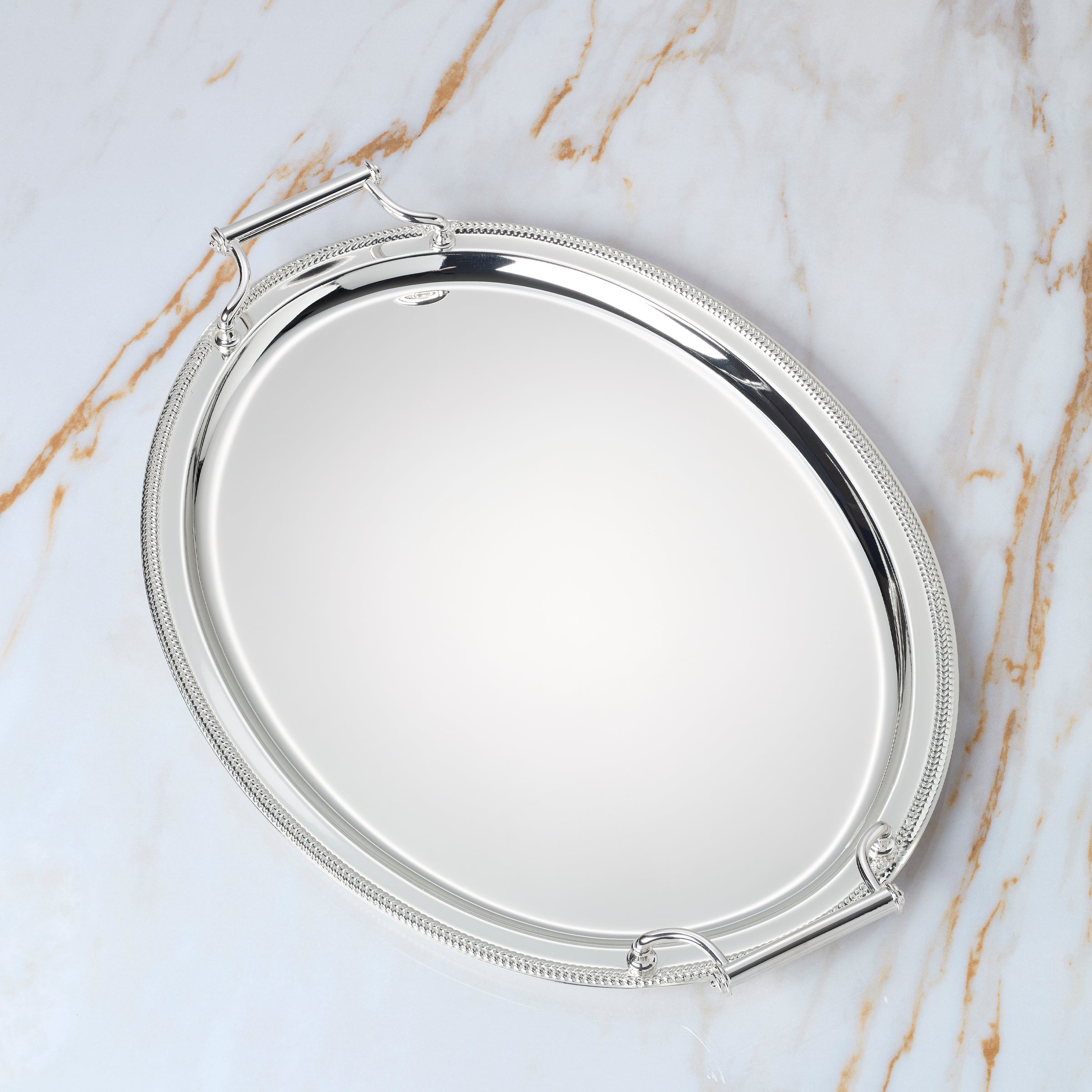 Lenox Westmore Gallery Oval Silverplate Tray with Handles
