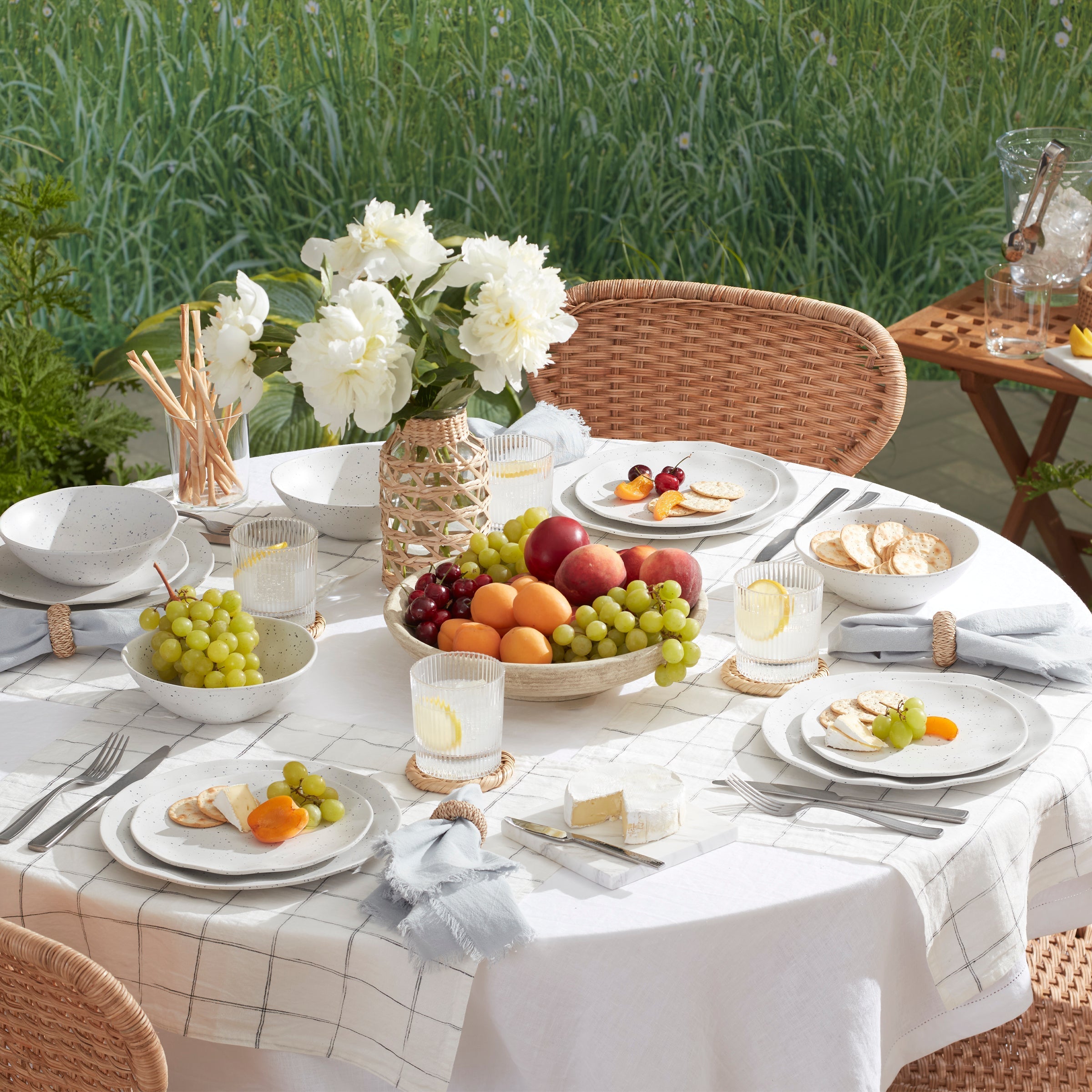 Lenox Westmore Terrazzo Melamine Cream 12-Piece Dinnerware Set - Image 5